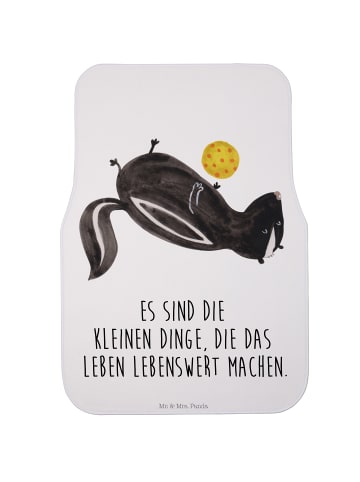 Mr. & Mrs. Panda Fahrer Autofußmatte Stinktier Ball mit Spruch in Weiß