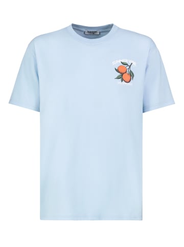 Sublevel Kurzarm T-Shirt Fruit Print Rundhals Basic in Hellblau