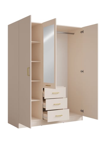 Feldmann-Wohnen Kleiderschrank Konso sandbeige 150,5 / 58 / 200,5cm