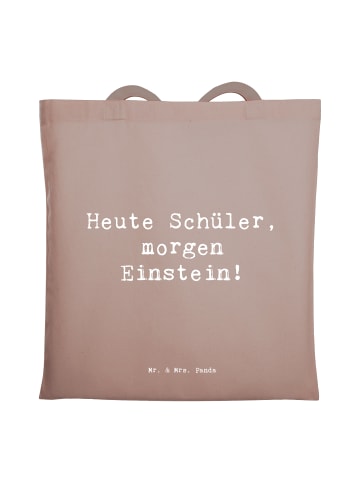 Mr. & Mrs. Panda Tragetasche Spruch Schulanfang Inspiration mit ... in Braun Pastell