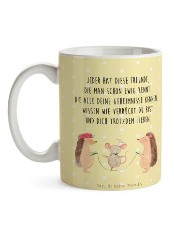 Mr. & Mrs. Panda Pott Igel Seilhüpfen mit Spruch in Gelb Pastell