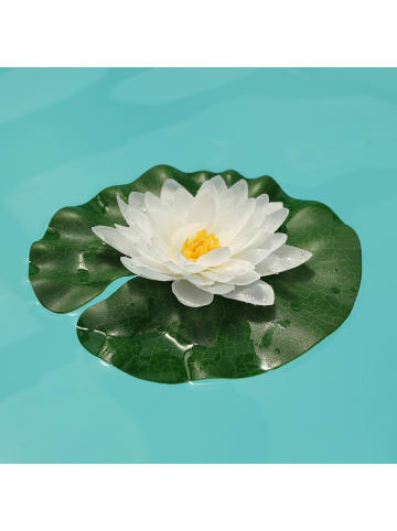 MARELIDA Kunstblume Seerose in weiß - D: 20cm