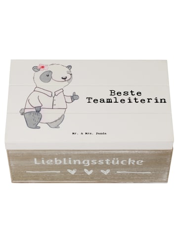 Mr. & Mrs. Panda Erinnerungsbox Panda Beste Teamleiterin mit Spruch in Weiß