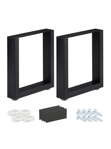 relaxdays 2tlg. Tischkufen Set in Schwarz - (B)40 x (H)43 x (T)8 cm
