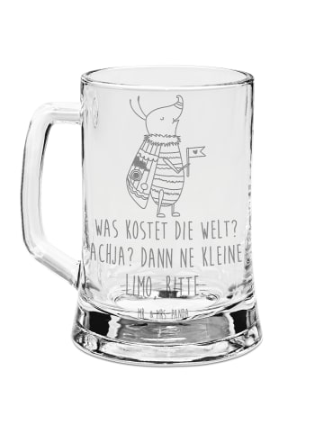 Mr. & Mrs. Panda Gravur Bierkrug Nachtfalter Fähnchen mit Spruch in Transparent