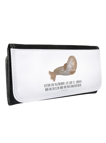Mr. & Mrs. Panda Portemonnaie für Damen Robbe Lachen mit Spruch in Weiß