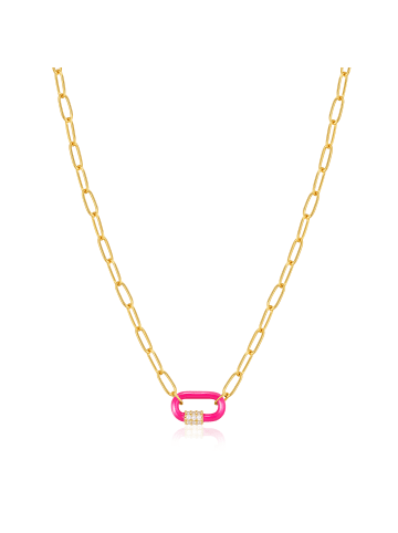 Ania Haie Halskette Neon Pink Carabiner in pink