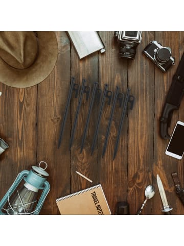 relaxdays 12 x Felsbodenheringe in Schwarz - (H)20 cm