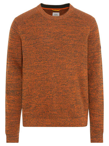 Camel Active Mouliné Strickpullover aus zertifiziertem Organic Cotton in Orange