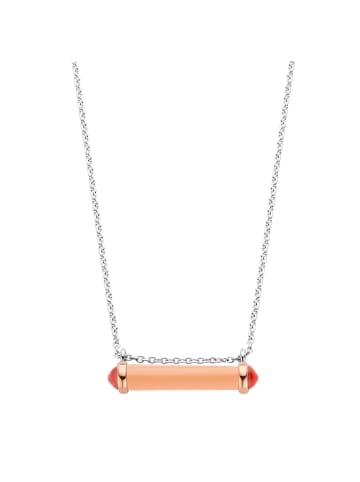 Ti Sento Milano Collier "korallenpink bicolor rosévergoldet" in Silber