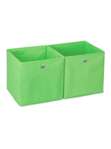 relaxdays 12x Aufbewahrungsbox in Grün - (B)30 x (H)30 x (T)30 cm