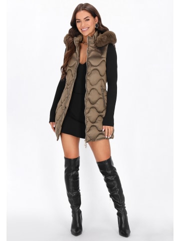 faina Women Vest in brown bronze