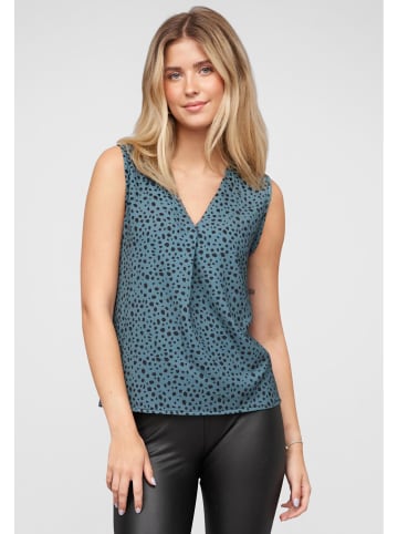 Cloud5ive Cloud5ive V-Neck Top with aop animal print in black/green