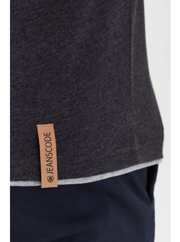 INDICODE Layershirt IDTony 40126MM Kurzarmshirt mit Knopfleiste in grau melange