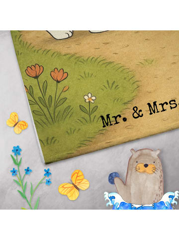 Mr. & Mrs. Panda Gästetuch Eisbär Umarmen Design ohne Spruch in Weiß