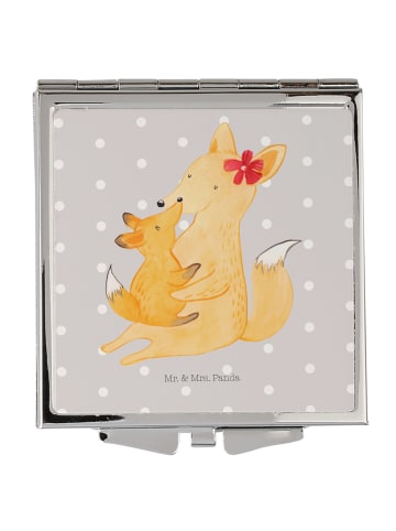 Mr. & Mrs. Panda Kleiner Spiegel Fuchs Mama ohne Spruch in Grau Pastell