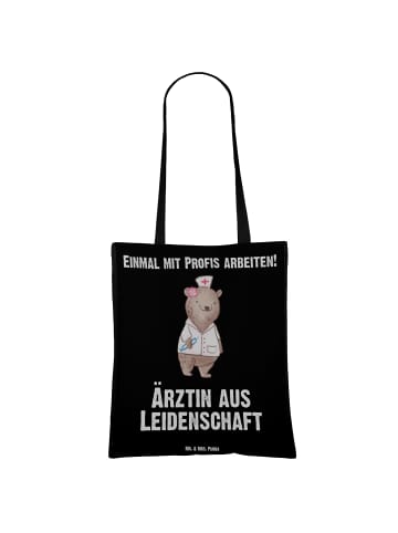 Mr. & Mrs. Panda Tragetasche Ärztin Leidenschaft mit Spruch in Schwarz