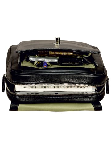 Leonhard Heyden Nizza City Rucksack Leder 34 cm in schwarz