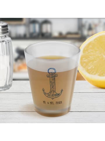 Mr. & Mrs. Panda Likörglas Anker Blau ohne Spruch in Transparent