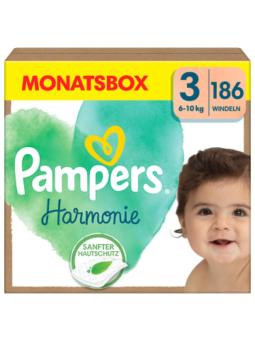 Pampers Pampers Harmonie Baby Windeln Größe 3, 186 Windeln, 6kg-10kg