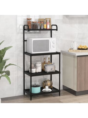 COSTWAY Mikrowellenregal in Schwarz