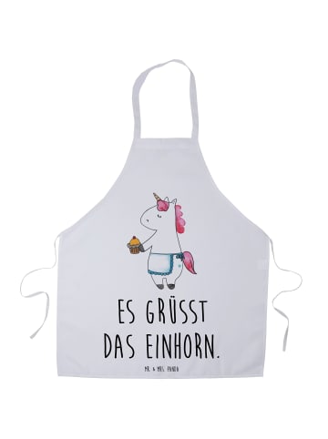 Mr. & Mrs. Panda Servierschürze Einhorn Muffin mit Spruch in Weiß