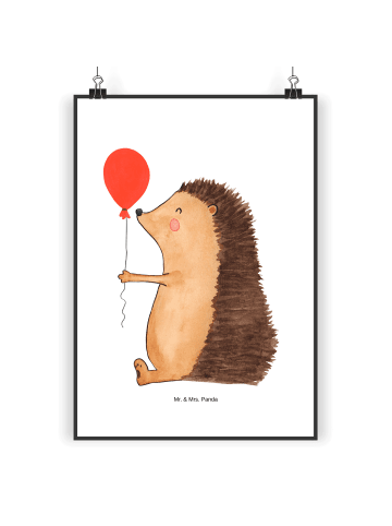Mr. & Mrs. Panda Bild Igel Luftballon ohne Spruch in Weiß