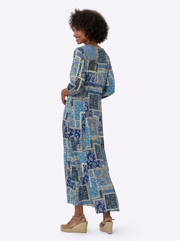 Heine Druckkleid in jeansblau-grün-bedruckt