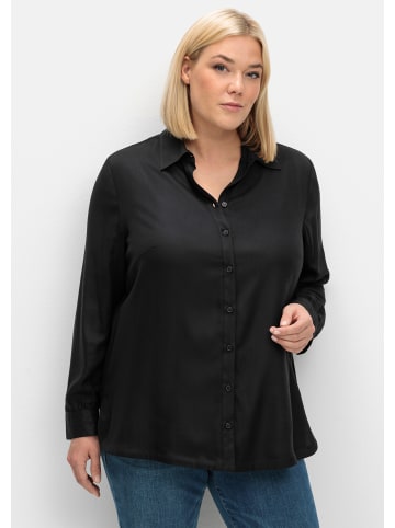 sheego Klassische Bluse in schwarz