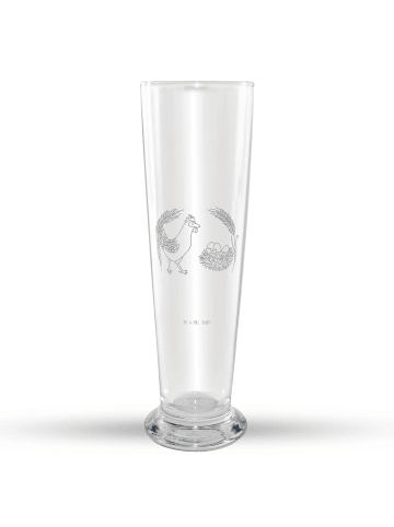 Mr. & Mrs. Panda Glas mit Gravur Huhn Stolz ohne Spruch in Transparent