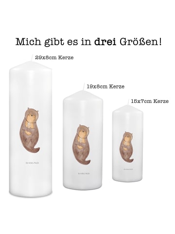 Mr. & Mrs. Panda Kerze Otter Muschel ohne Spruch in Weiß