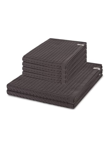 Möve 4 X Handtuch 2 X Duschtuch im Set Piquee in Graphite