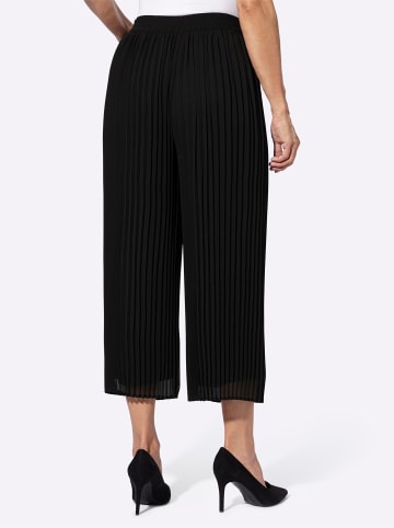 Sieh an! Plisseehose in schwarz