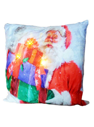 JACK 40x40cm Dekokissen mit LED Beleuchtung Santa Claus in Bunt