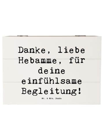 Mr. & Mrs. Panda Holzkiste Spruch Liebe Hebamme mit Spruch in Weiß