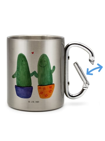 Mr. & Mrs. Panda Tasse Kaktus Liebe ohne Spruch in Silber
