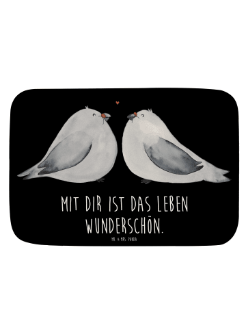 Mr. & Mrs. Panda Badvorleger Turteltauben Liebe mit Spruch in Schwarz