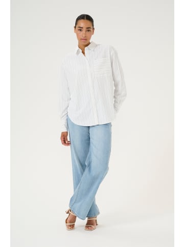 Kaffe Langarm - Hemd KAtara in White W. Grey Stripe