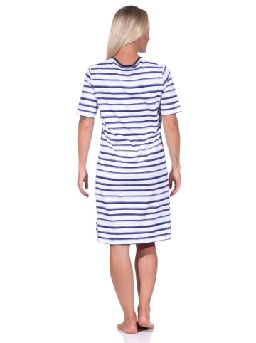 NORMANN kurzarm Nachthemd Streifen - 73236 in marine
