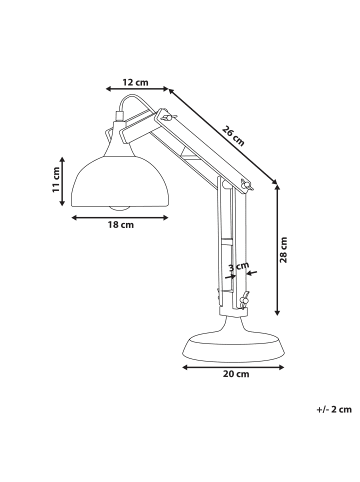 Beliani Tischleuchten SALADO in Kupfer/Braun - (W) 18 x (H) 53 x (L) 18 cm
