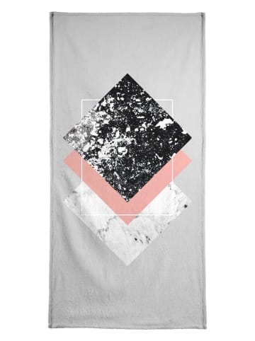 Juniqe Handtuch "Geometric Textures 1" in Grau & Rosa