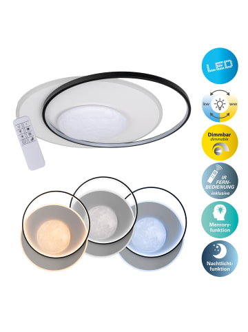 näve LED Deckenleuchte "MOONSHINE" in schwarz - EEK E