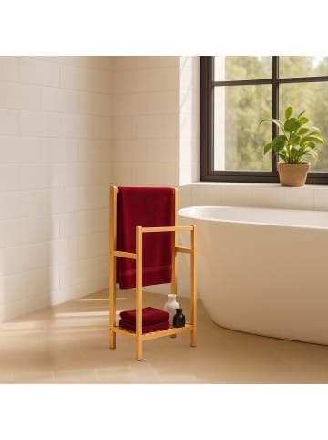 relaxdays Handtuchständer in Natur - (B)42 x (H)77,5 x (T)24 cm