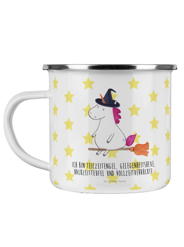 Mr. & Mrs. Panda Haferl Einhorn Hexe mit Spruch in Weiß