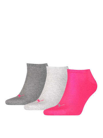 Puma Socken 3er Pack in Grau/Pink