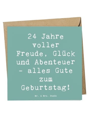 Mr. & Mrs. Panda Einladungskarte Spruch 24. Geburtstag mit Spruch in Meeresbrise