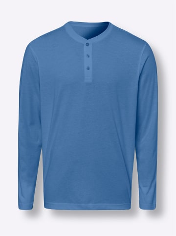 Sieh an! Langarm-Shirt in mittelblau