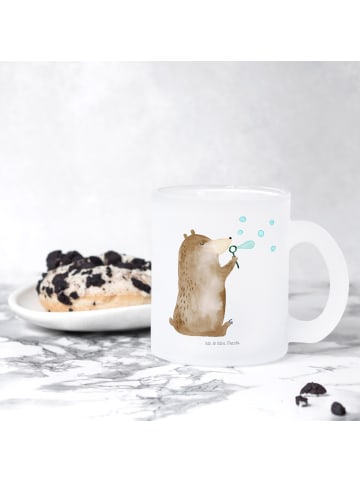 Mr. & Mrs. Panda Teetasse aus Glas Bär Seifenblasen ohne Spruch in Transparent