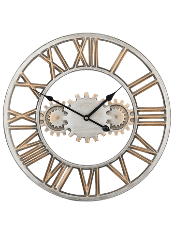 Beliani Wanduhr SEON in Silber/Gold - (W) 46 x (H) 46 x (L) 2 cm