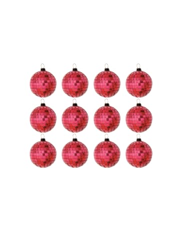 SATISFIRE 12x Spiegelkugel Mini Discokugel D: 5cm in rot